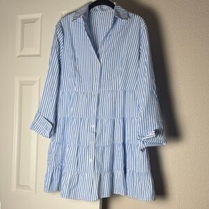 Blue Striped Maxi Dress